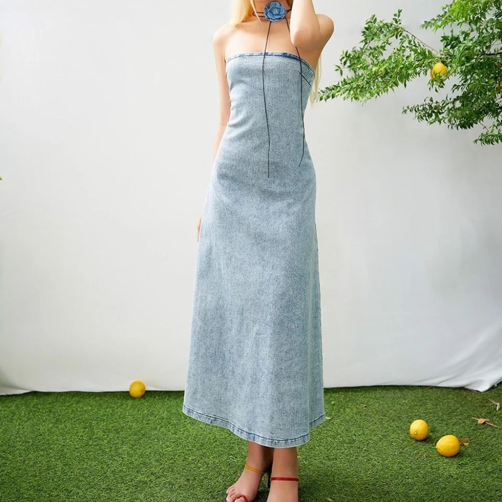 Strapless Denim Dress - D0503